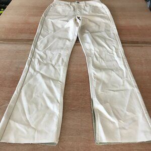 TGLA Straight Leg Pants Women 9/29 Beige High Rise Coated Stretch Preppy 17277